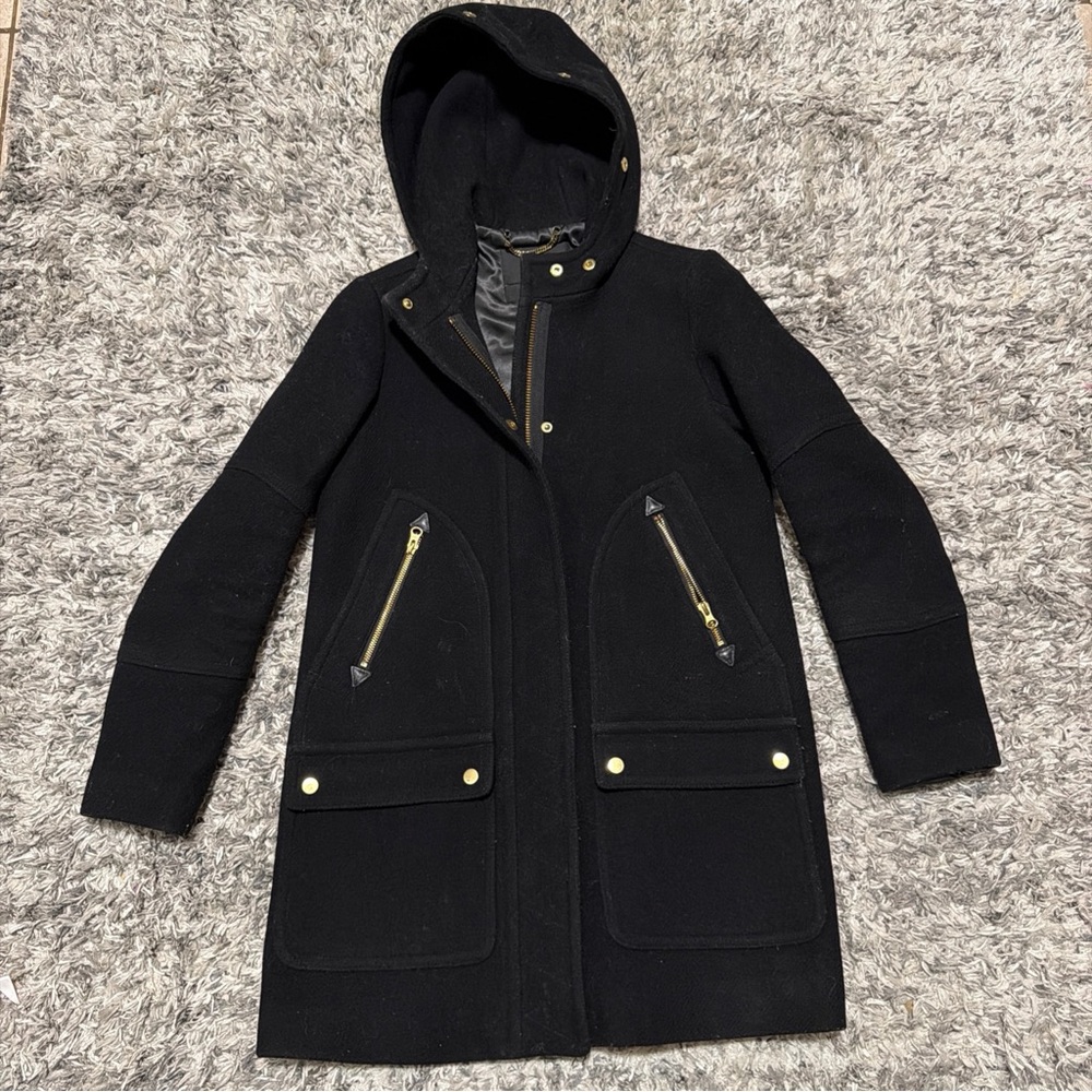 J. Crew Black Utility Jacket with Gold Accents